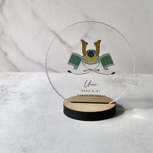 早割中|ときめく　namaefuda　＜kabuto-green ＞名前札