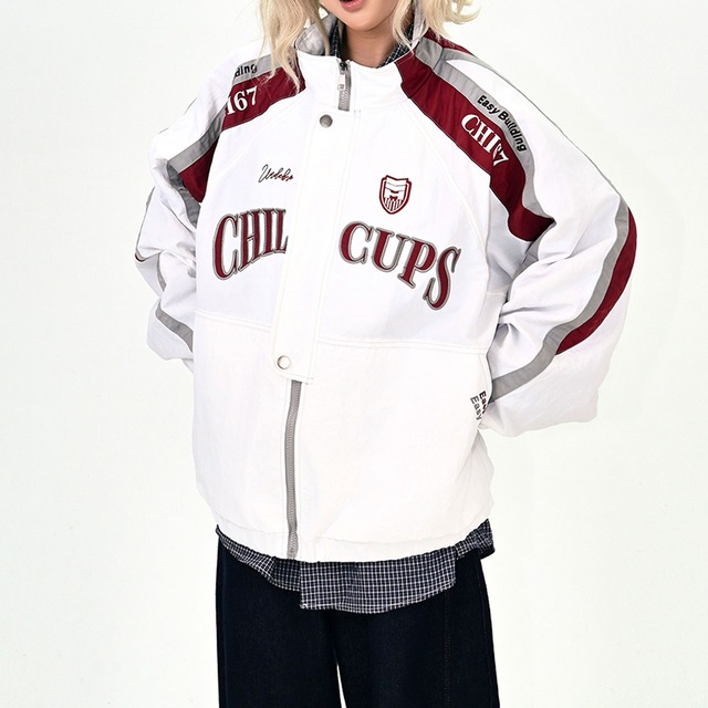 レーシングロゴラインスタンドジャケット 2col   R00993