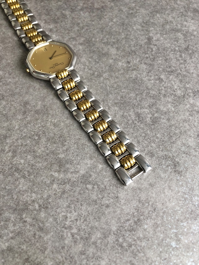 Christian Dior クリスチャン ディオール 腕時計 ゴールド シルバー オクタゴン ステンレススチール クウォーツ 40.203 vintage ヴィンテージ オールド 773m7b
