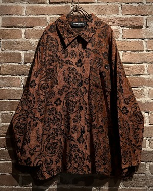 【Caka act3】Beautiful Botanical Pattern Vintage Gobelin Shirt Jacket