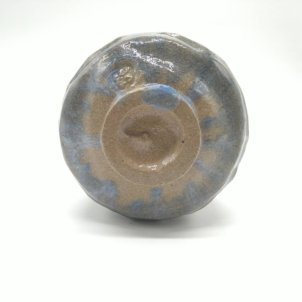 藍彩秞茶碗 昭楽作 楽焼 茶道具 共箱(81) 茶道具 楽焼 八事窯