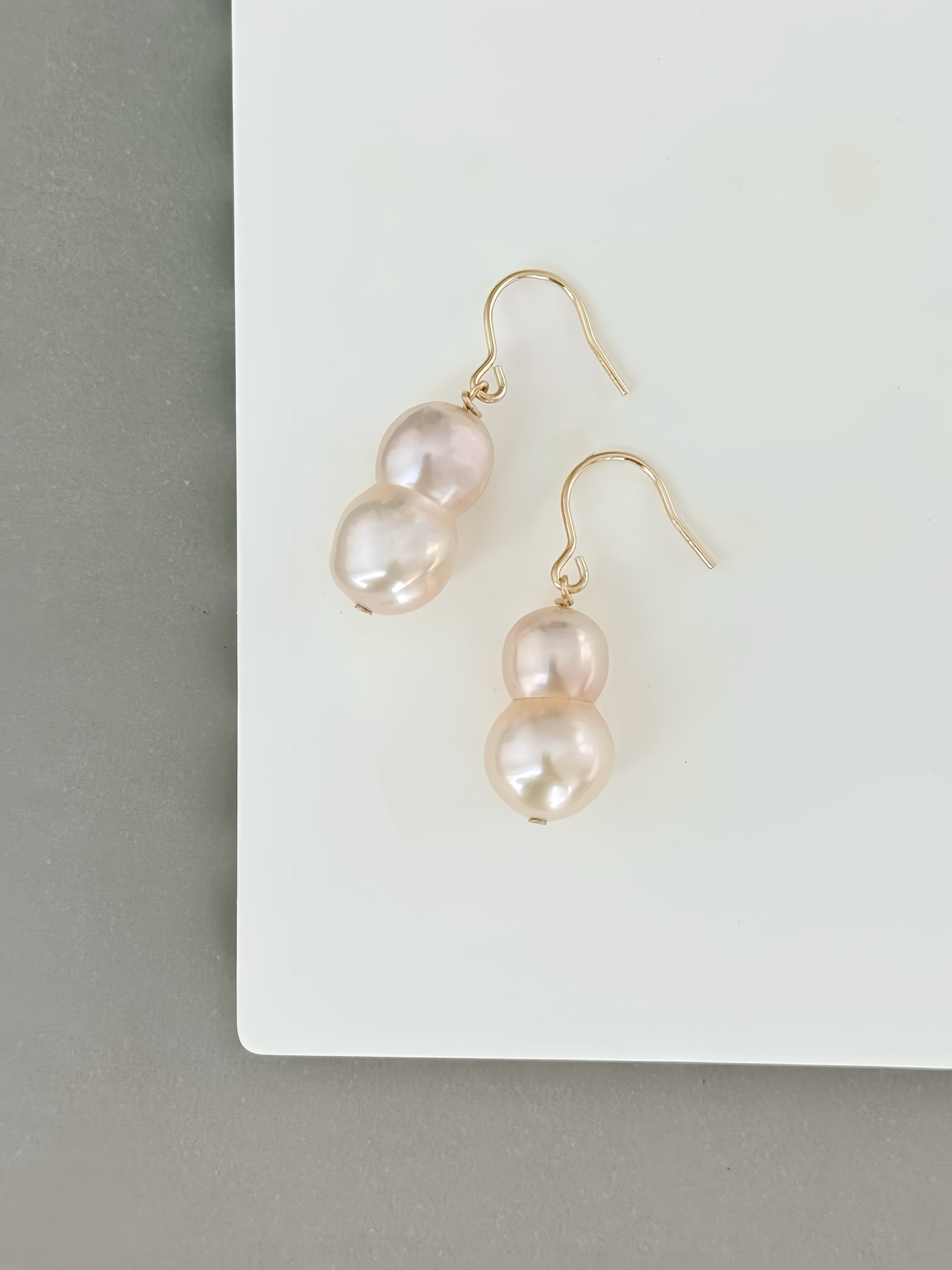 twin pearl earrings