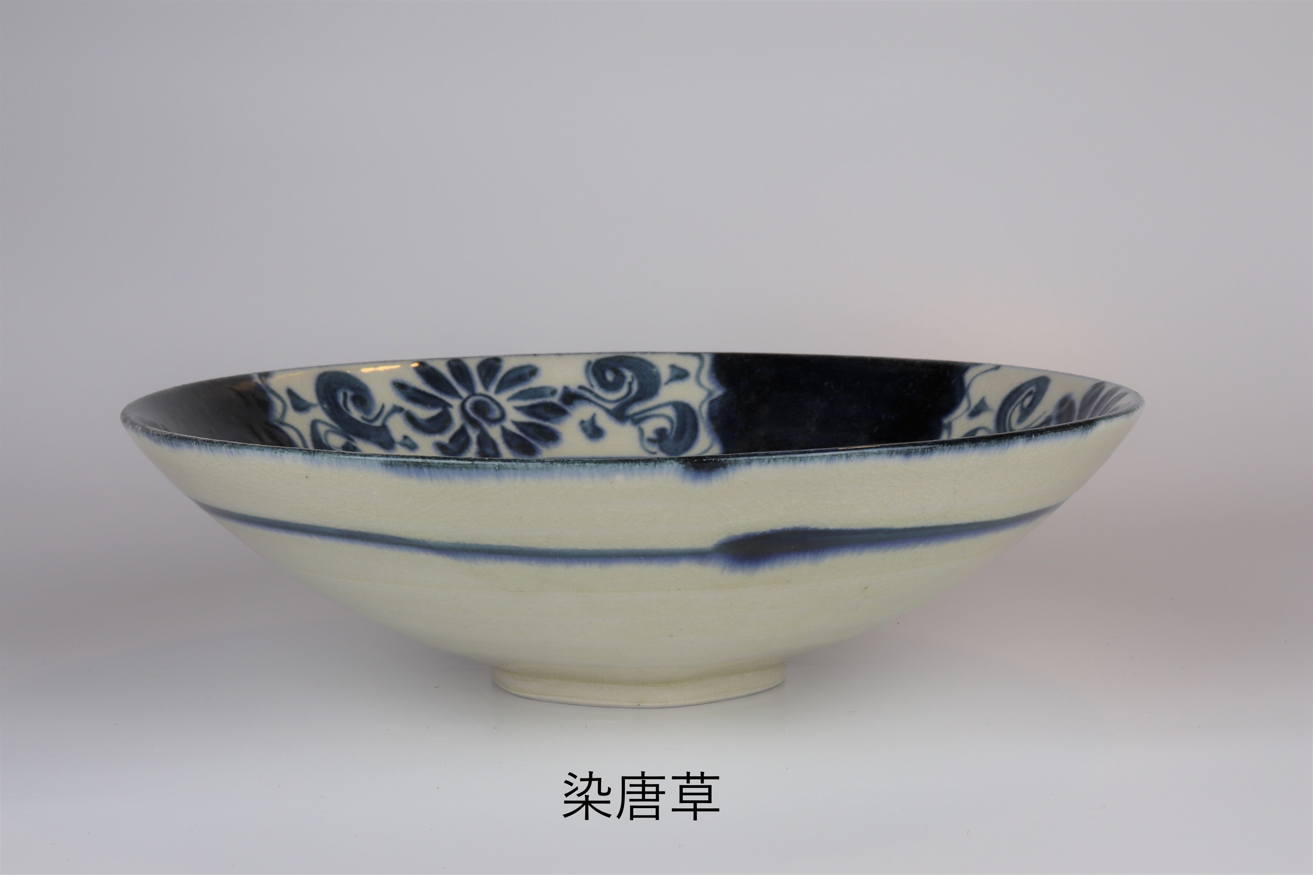 安南 染付 鉢 美濃焼 染付の定番柄 安南十草 六角鉢｜料理を引き立てる、昔ながらの