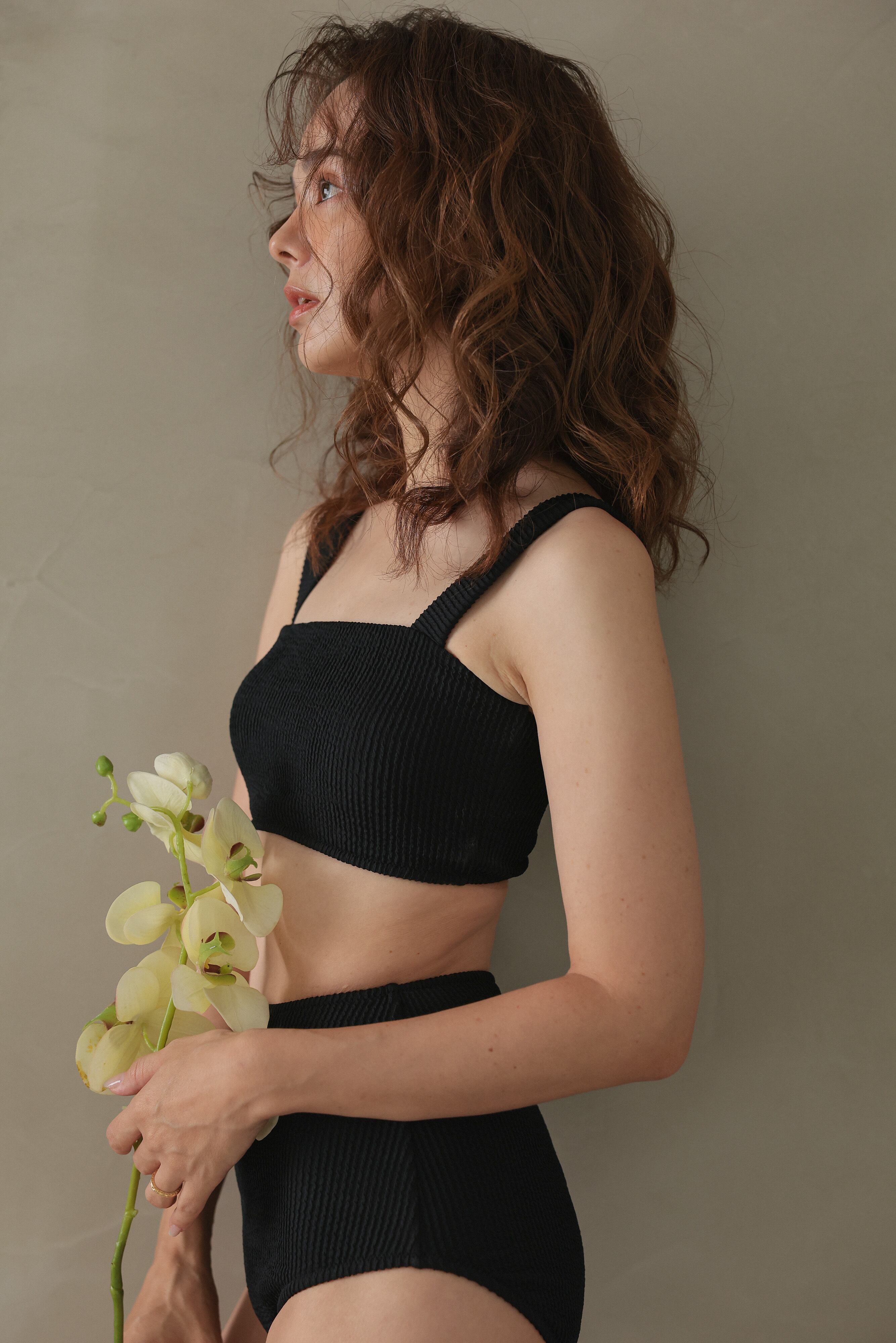 Rib tank high-west set (Black) | AnZie