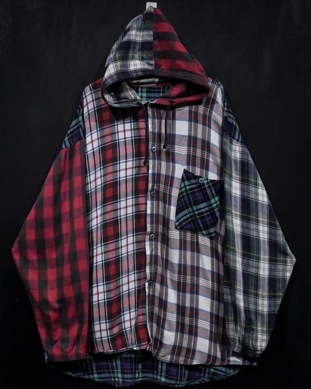 【WEAPON VINTAGE】Multi Checkerd Swiching Hooded Shirt Jacket