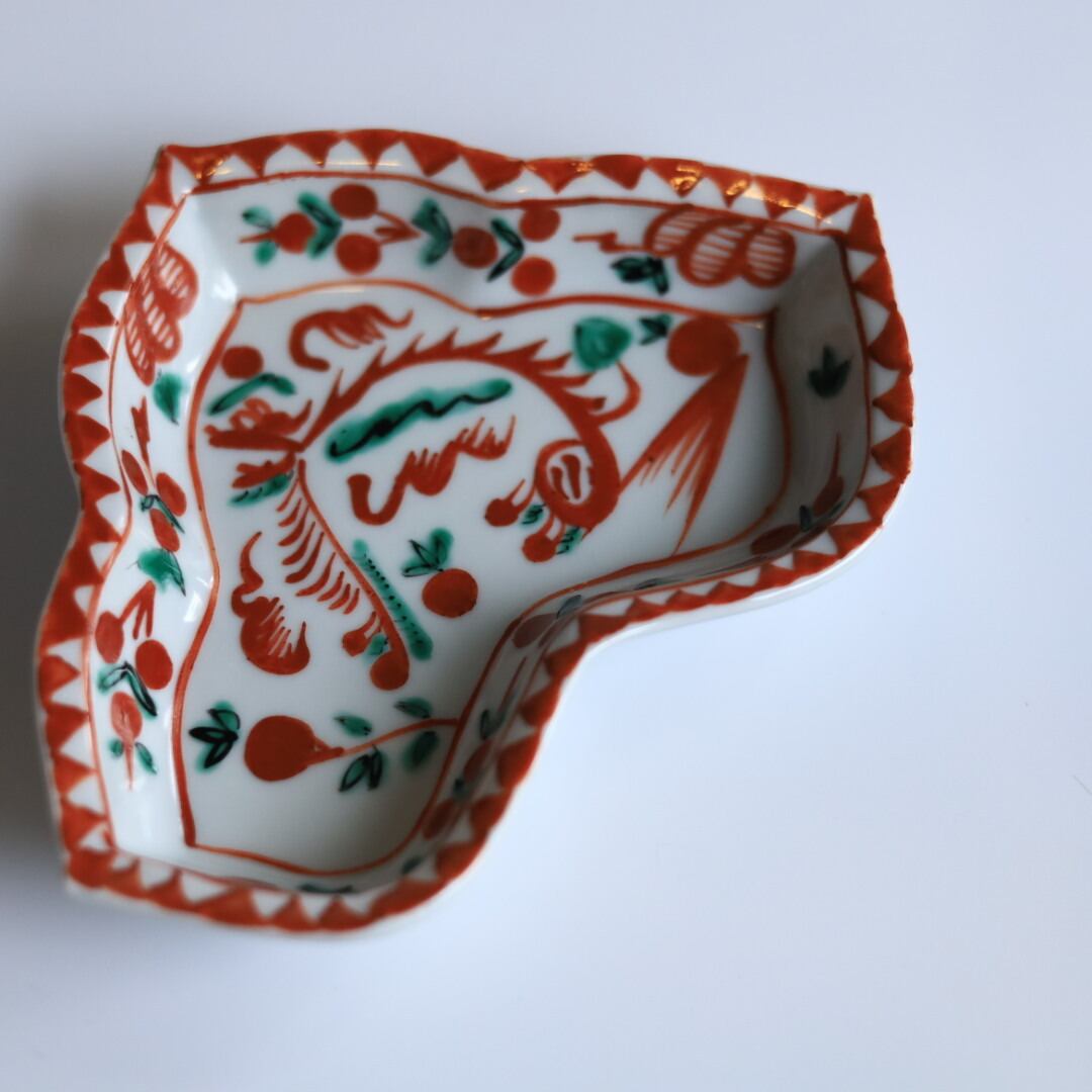 処分　小泉蔵珍 作 呉須赤絵 双魚耳付花生 古美術 積善堂 九谷焼 双魚耳付 古染付 高砂手 花生 花器 井上