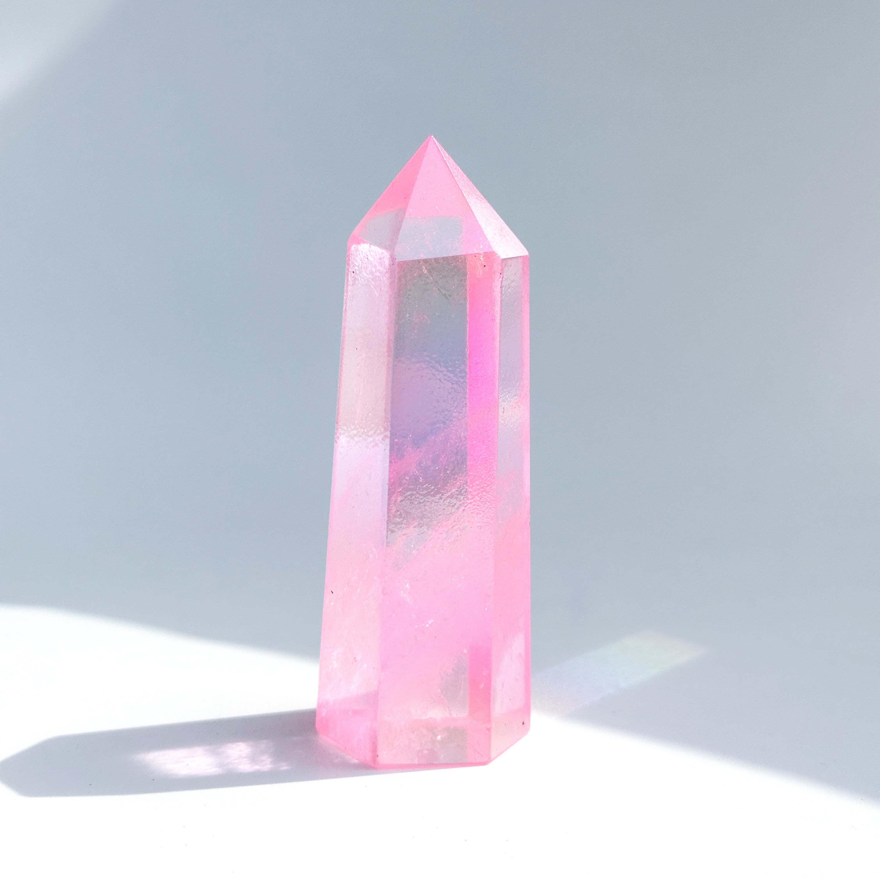 【1840】淡色九尾  ピンク ルミナスストーンA ピンクオーラクォーツ タワー51◇ Pink Aura Quartz ◇天然石・鉱物