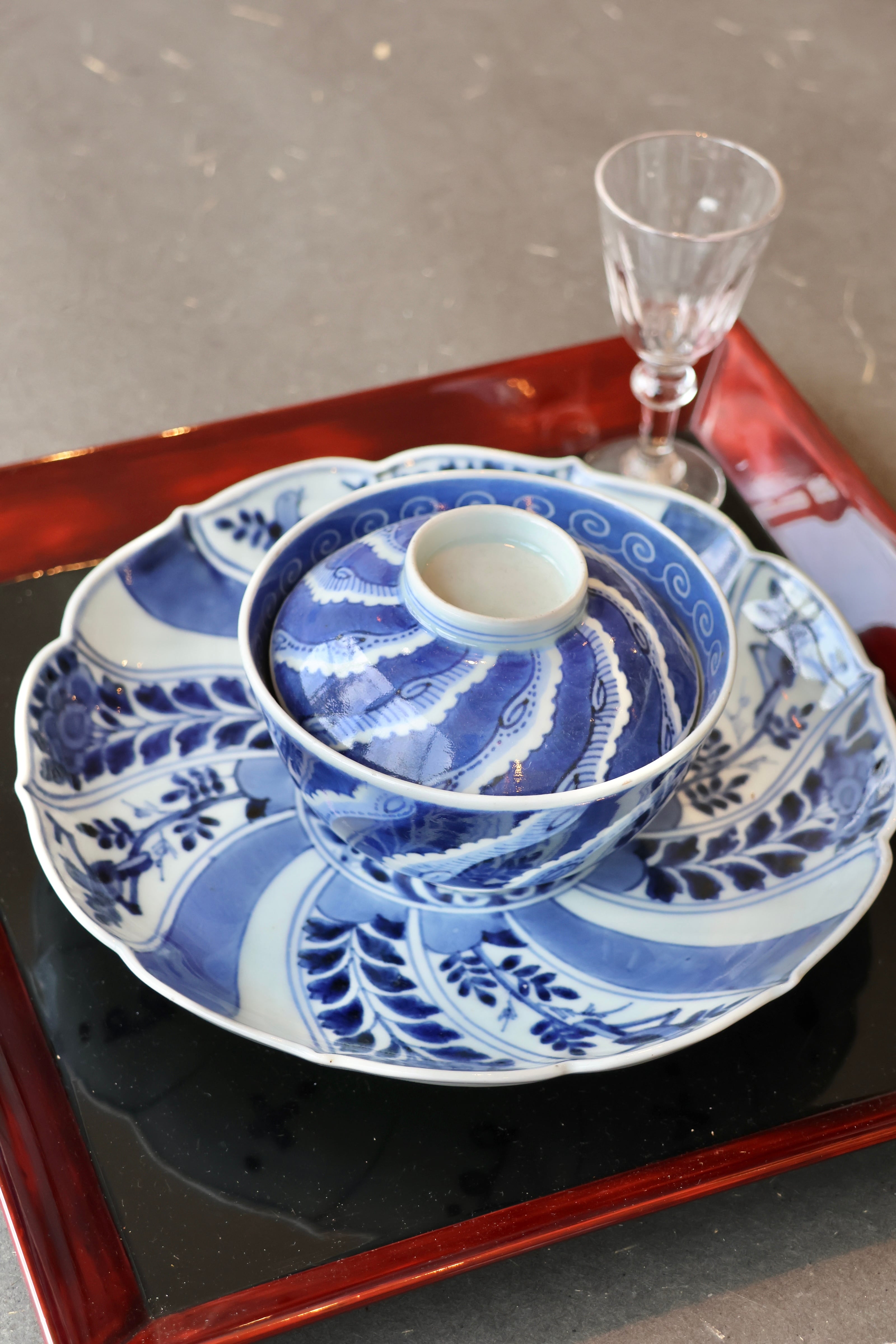 蓋茶碗 伊万里焼 染付 | (有)新原美術