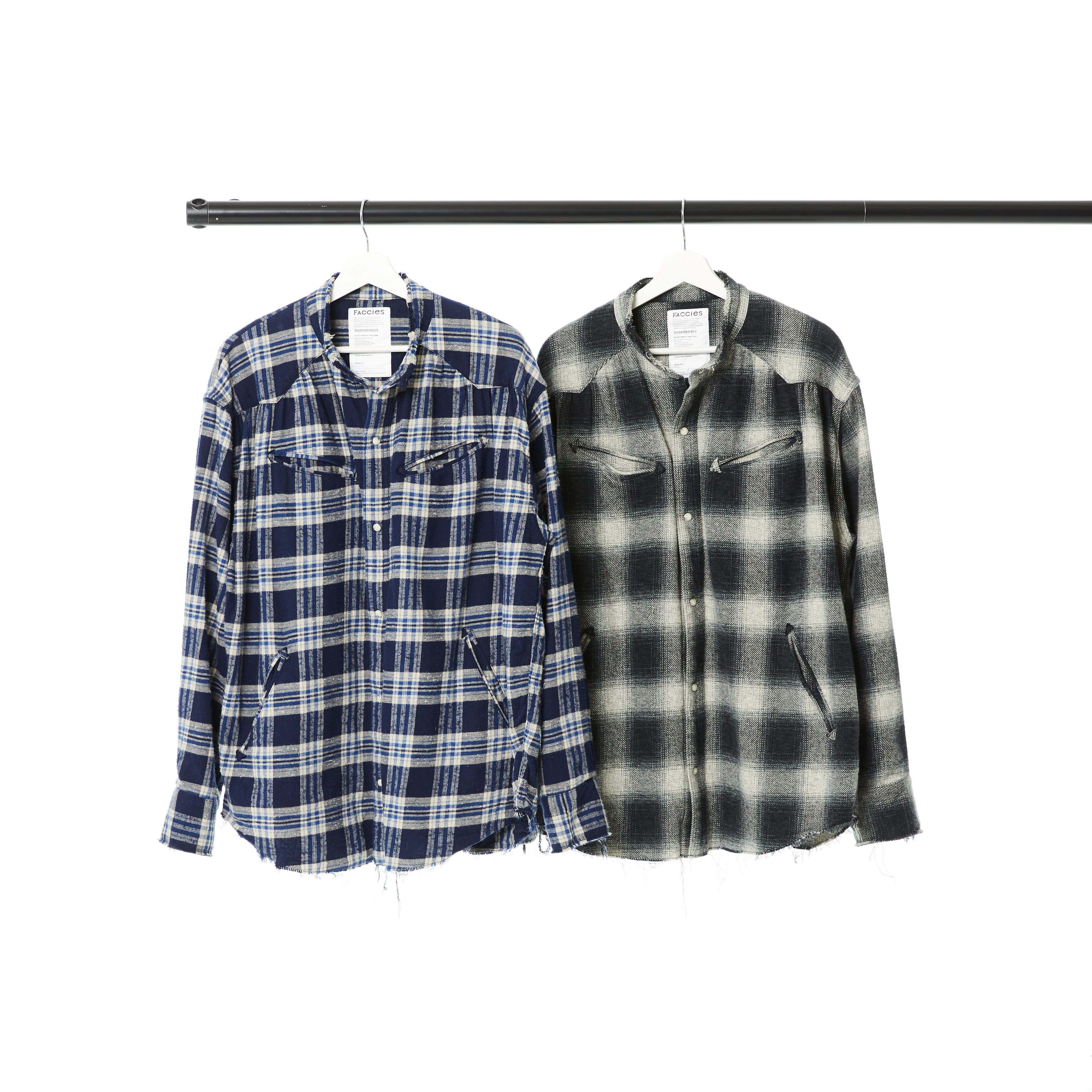 【FACCIES】 Used Damage Check Shirt