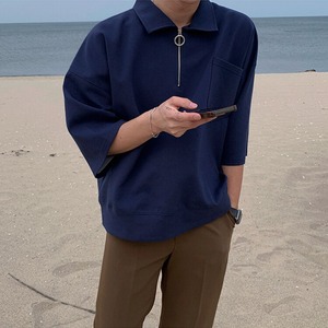 ハーフジップルーズTシャツ　MT0080440