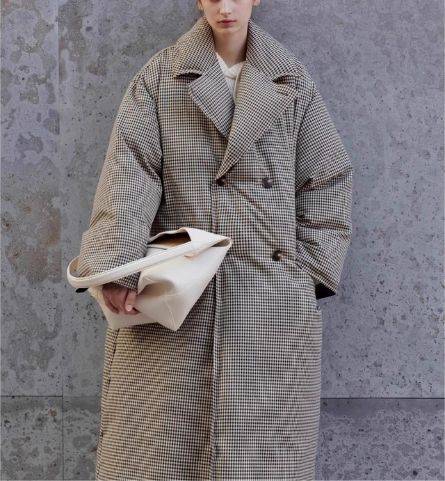 【M0254】Houndstooth Down Coat