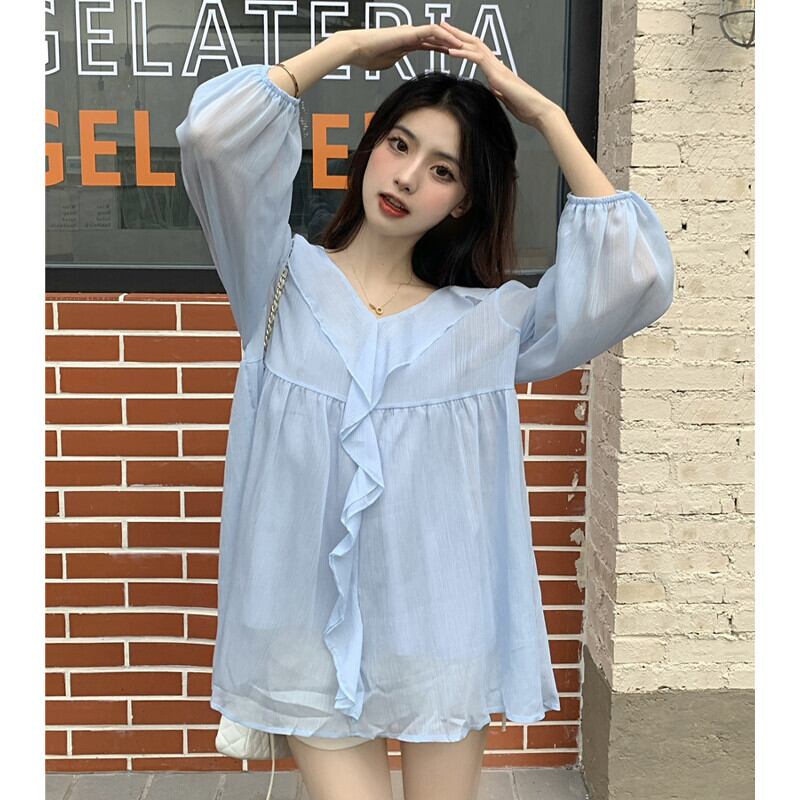 シフォンオータム ブラウス ストリート 大人ガーリー スウィート キュート カジュアル 秋物 ガールズファッション47640281137