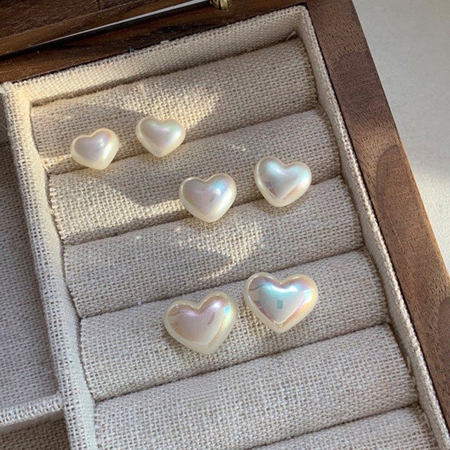 S925 スターリングシルバー ハート パール ピアス １０ｍｍー１４ｍｍ 250458