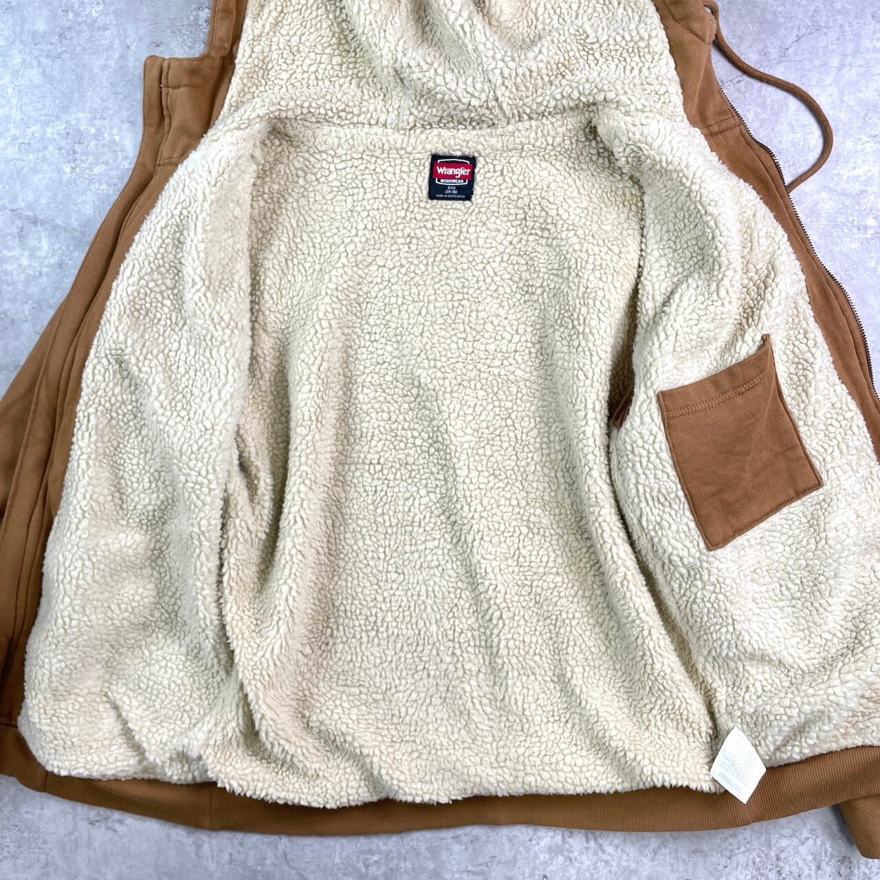 S*T様 ￼Wrangler sports 80s' ボア付きパーカー サイズL Wrangler ラングラー フルジップ 裏ボア スウェットパーカー メンズS