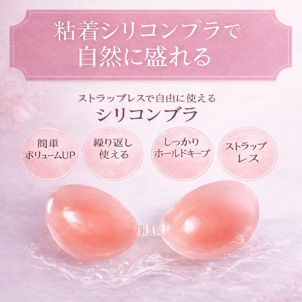 即日配送 送料無料 パッド シリコンブラ 水着用 下着用 ヌーブラ