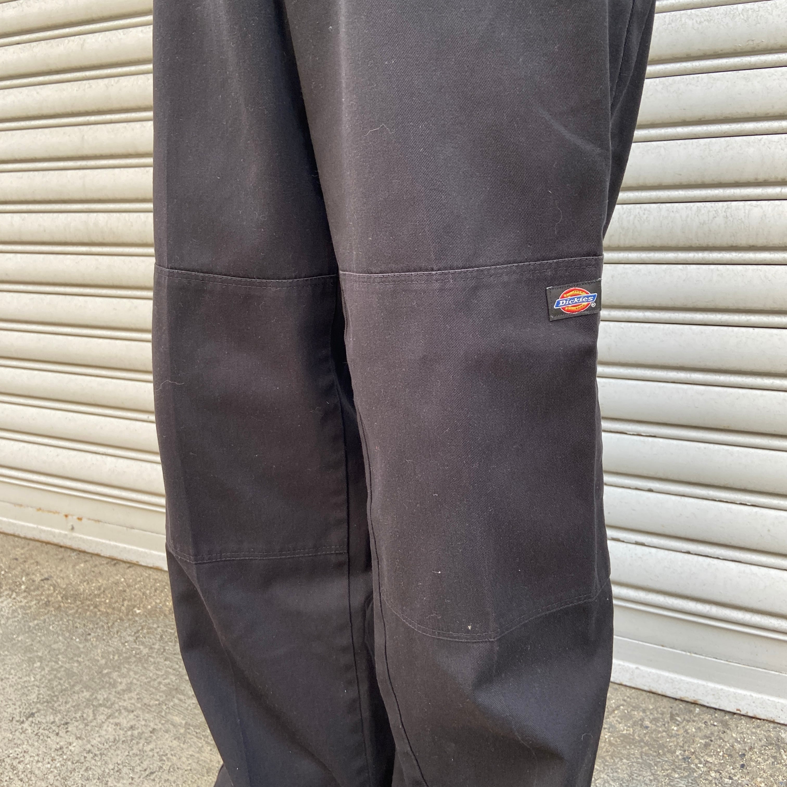 送料無料』90s Dickies メキシコ製 ダブルニーワークパンツ 黒 W34L30