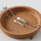 ワイドプレート ボールチェーン ブレスレット シルバー サージカルステンレス SUS304