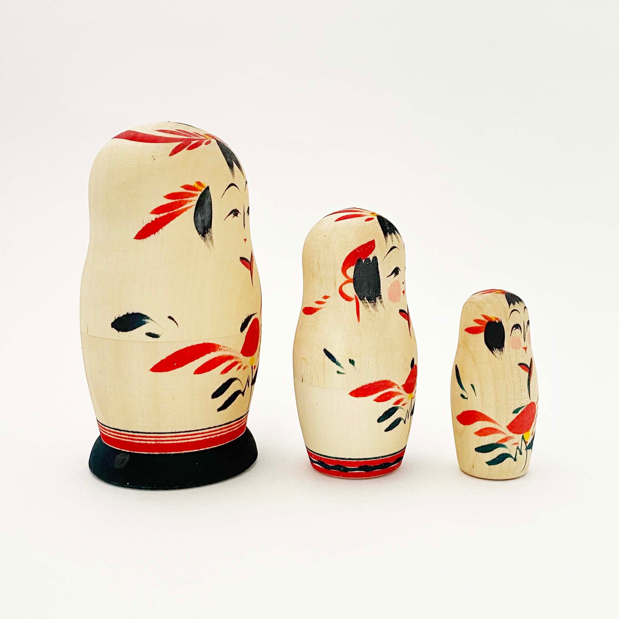 こけしのマトリョーシカ「伝統コケーシカ」（作並系 平賀輝幸工人 / 3個組）