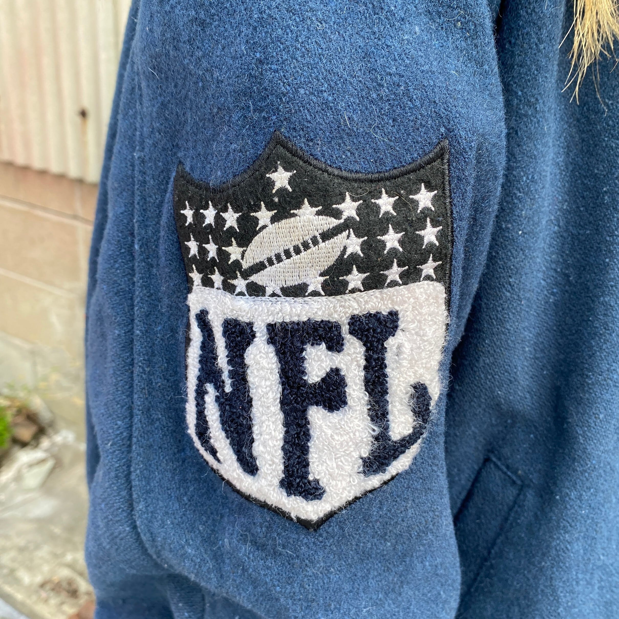 ビッグサイズ NFL シカゴ・ベアーズ 80年代 レザー切替 ウール  