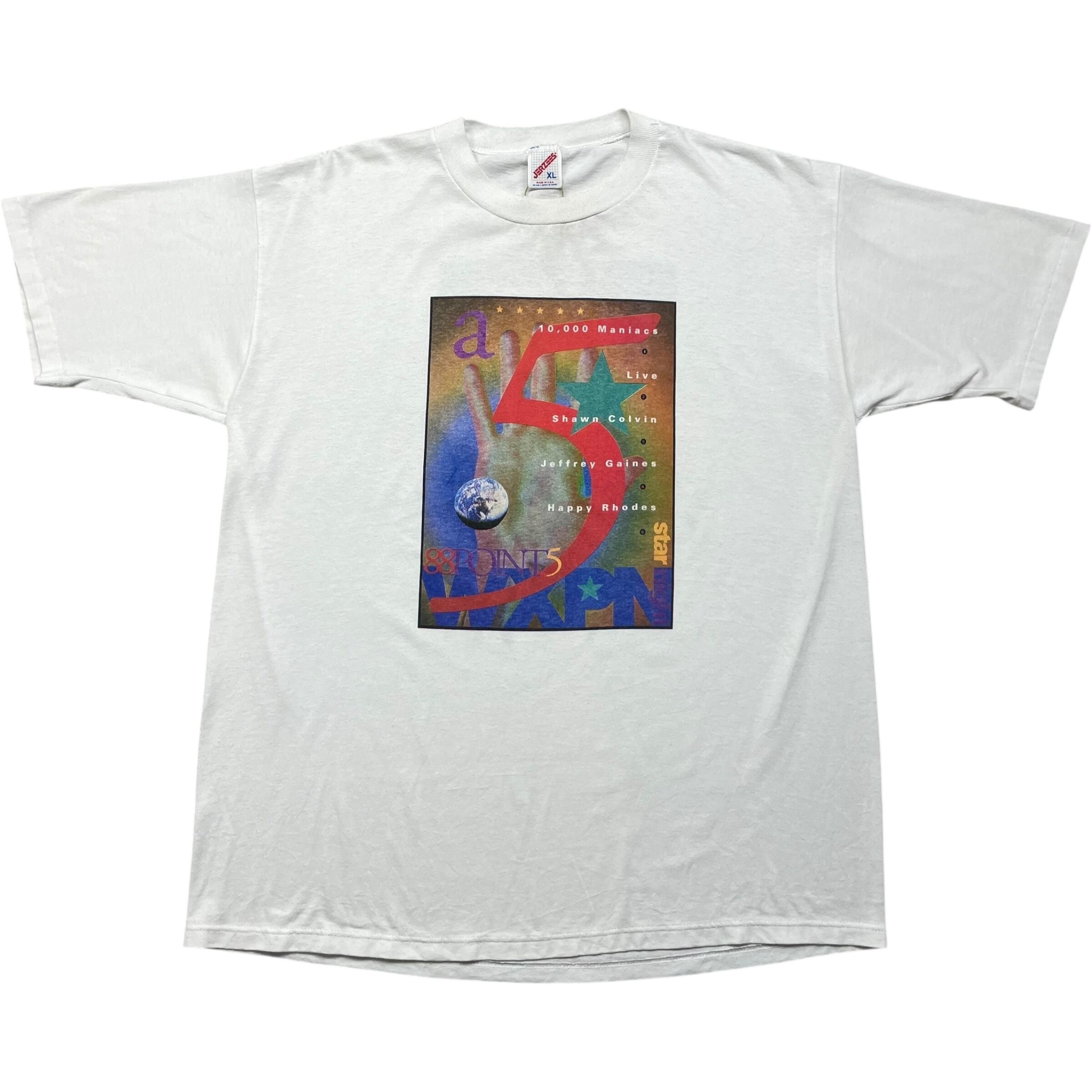 《XL》JERZEES ジャージーズ Tシャツ 両面プリント ライブポスター シングルステッチ ホワイト USA製 90年代 vintage no.8053
