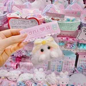 【AR】6-5ミニミニうさぎのおばけちゃん2wayピン（サテンYE）