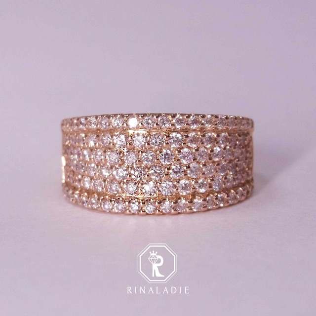 K18PG天然ダイヤモンド総1ctワンランク上の大人パヴェリング