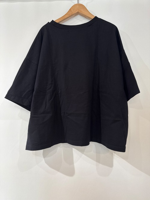 NARU/ナル　40/2CLASSIC天竺 5分袖ワイドプルオーバー 　ブラック　　　