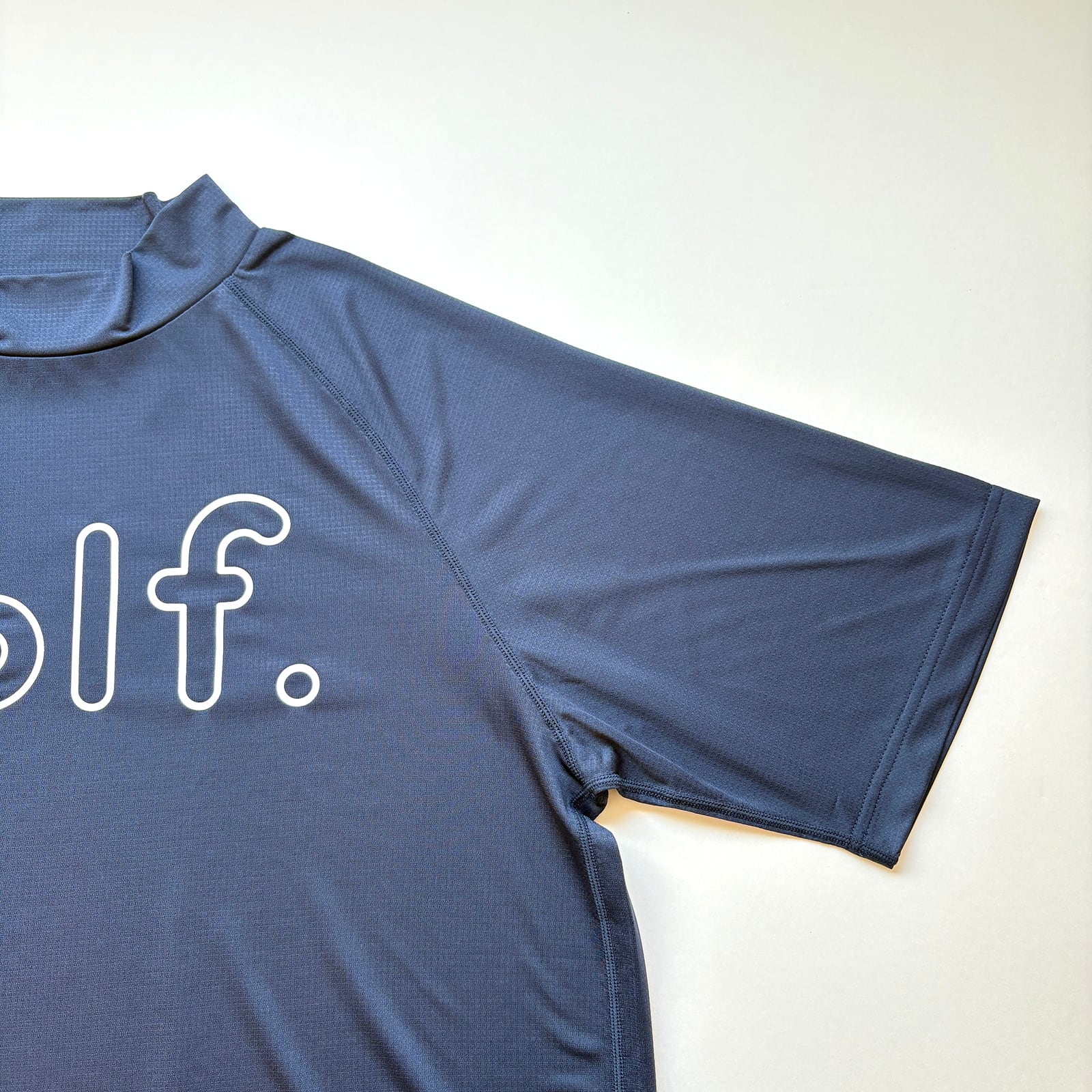 SUPER LIGHT LOGO PRINT MOCK NECK SHIRT -NAVY- | 8G SHOOT WEBSTORE