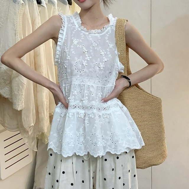 Frill Lace Tiered Top  W00201