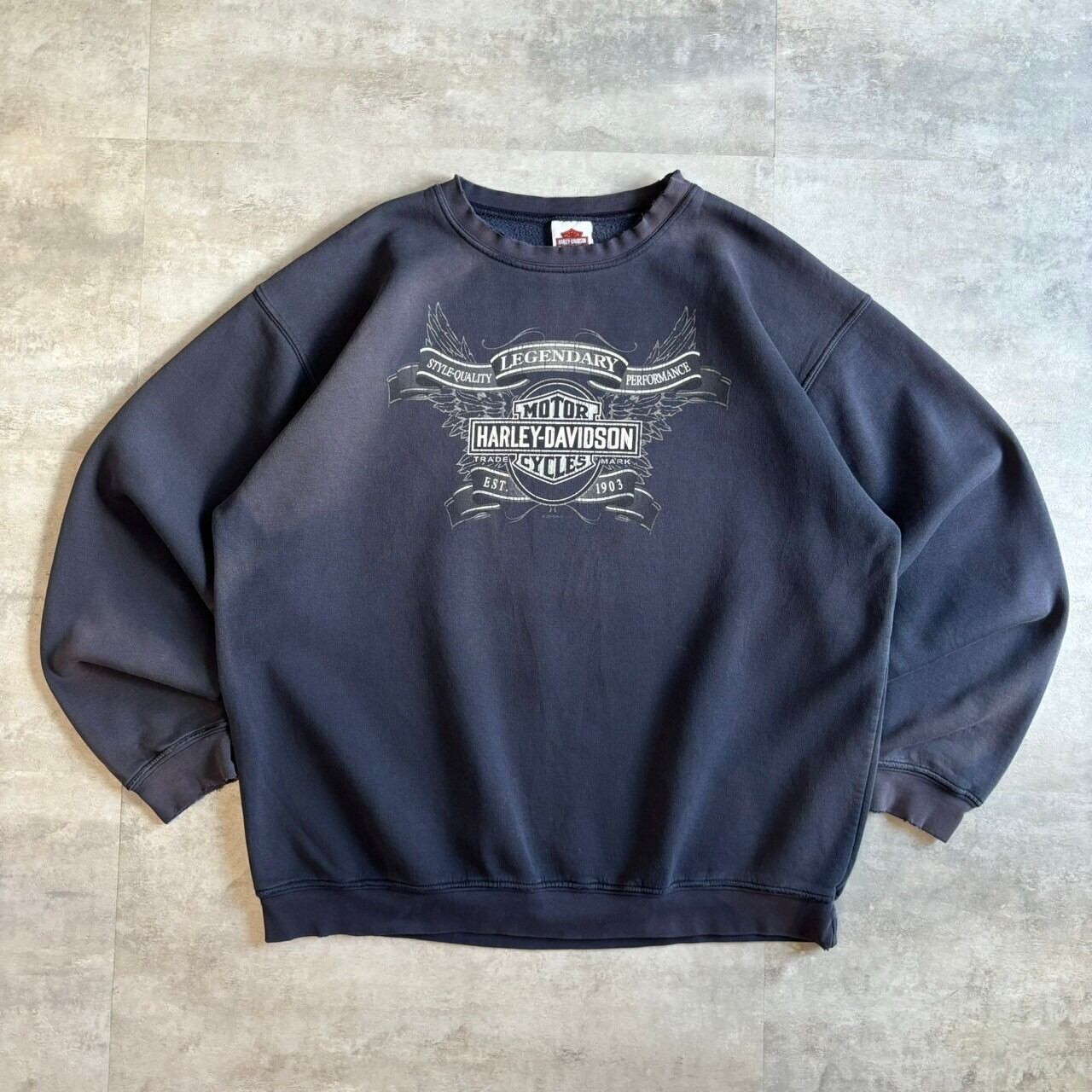《XL》 HARLEY-DAVIDSON ハーレーダビッドソン プリント スウェット No.4074