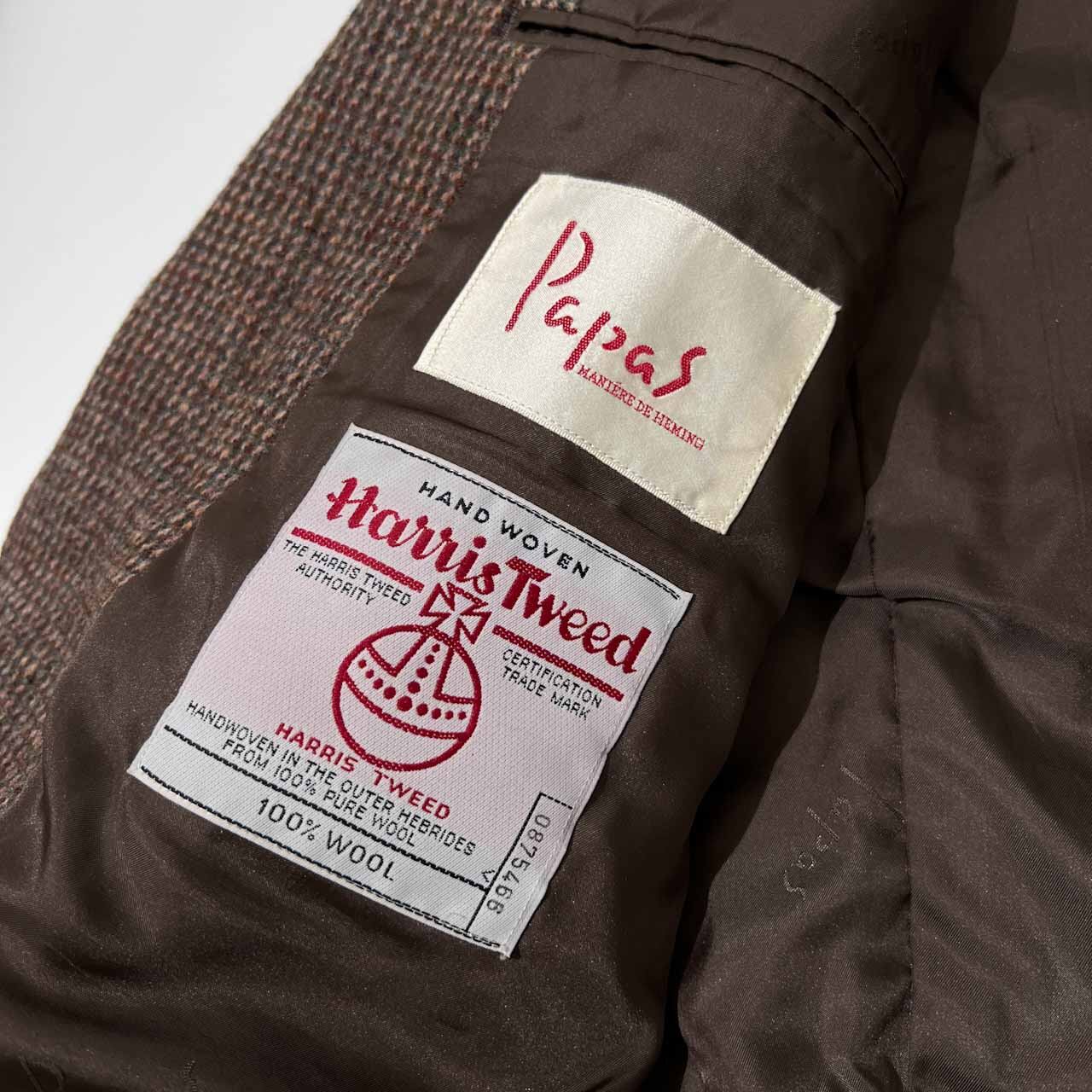 PAPAS パパス × Harris Tweed ハリスツイード ウール テーラード PAPAS パパス × Harris Tweed ハリスツイード ウール テーラード