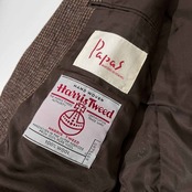 PAPAS パパス × Harris Tweed ハリスツイード ウール テーラードジャケット ブレザー M /レザーボタン