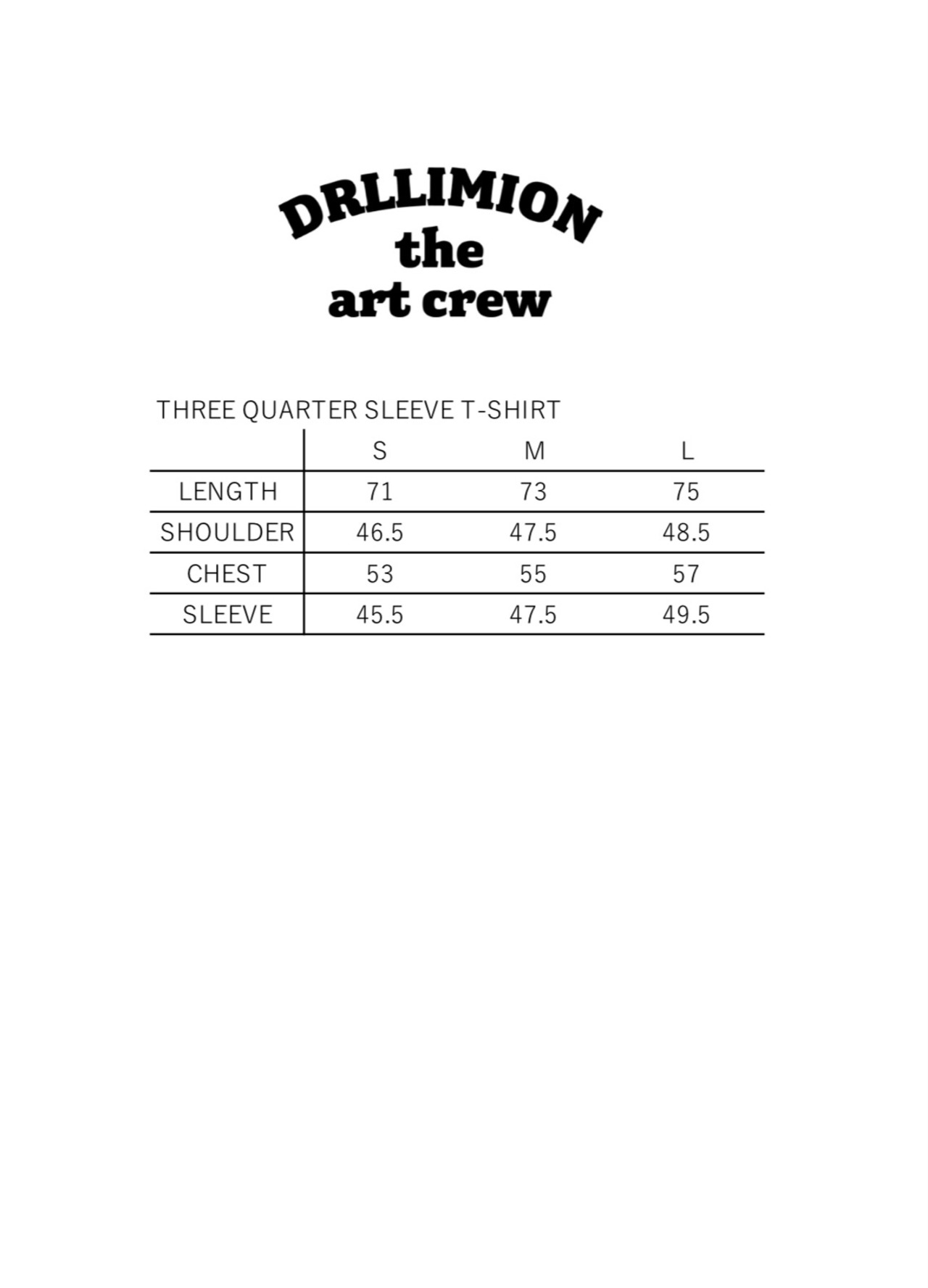THREE QUARTER SLEEVE T-SHIRT
