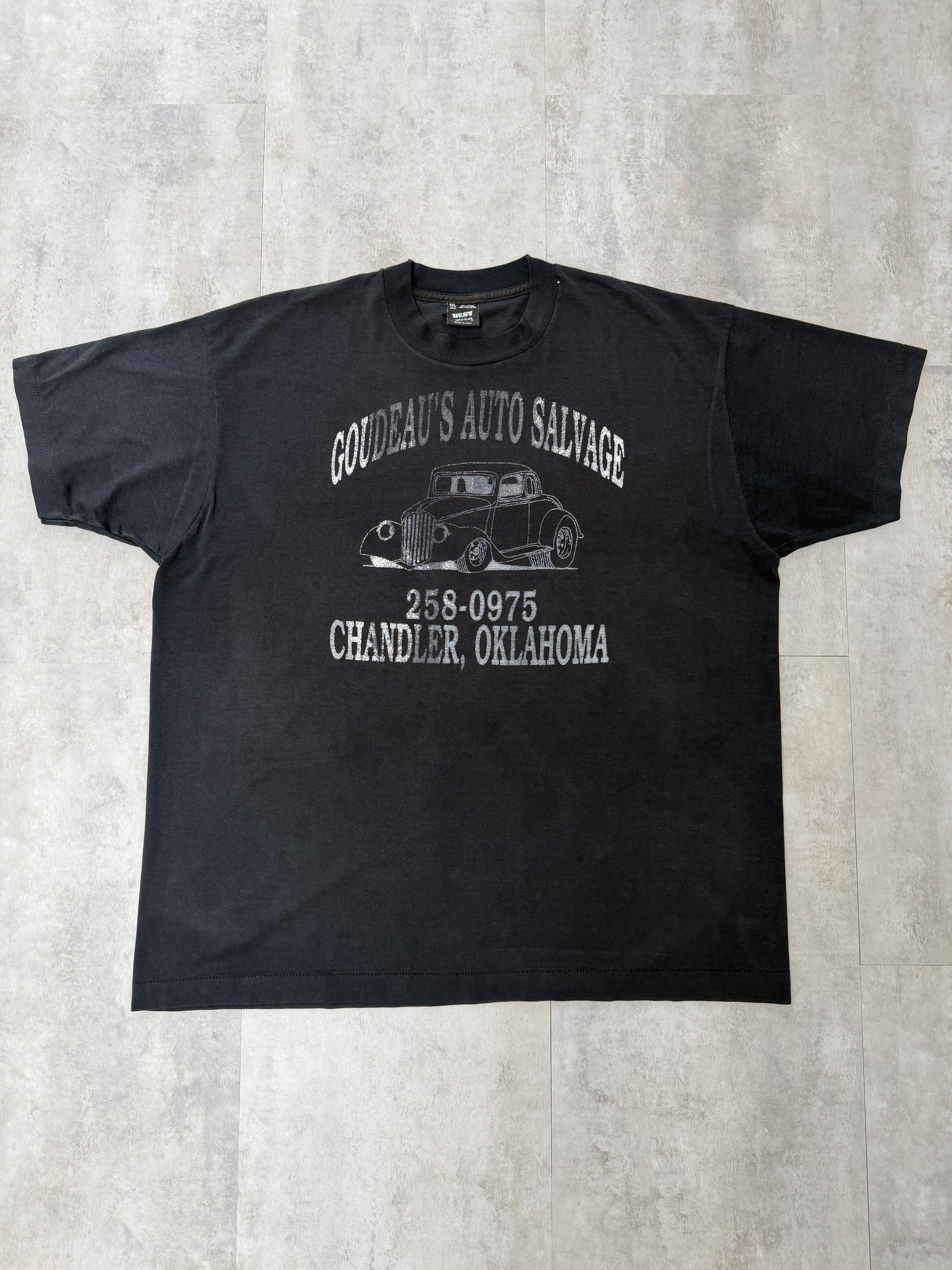 ARLEN NESS●アレンネス＜スポンサーロゴ刺繍 半袖シャツ＞M1673c デッドストック Arlen Ness アーレンネス Tシャツ M ハーレー 古着