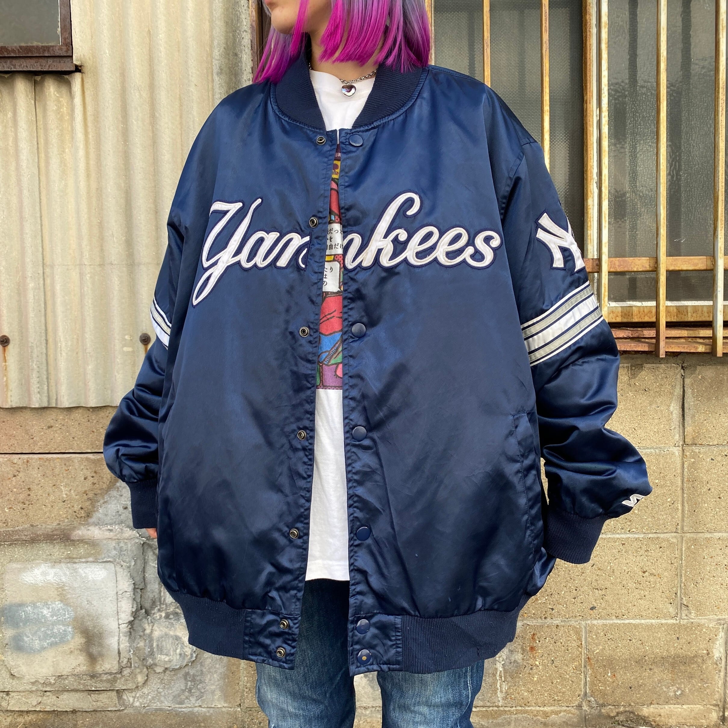 定番人気 NewYork Yankees XL ゆったり大きめ スタジャンスタジャンの