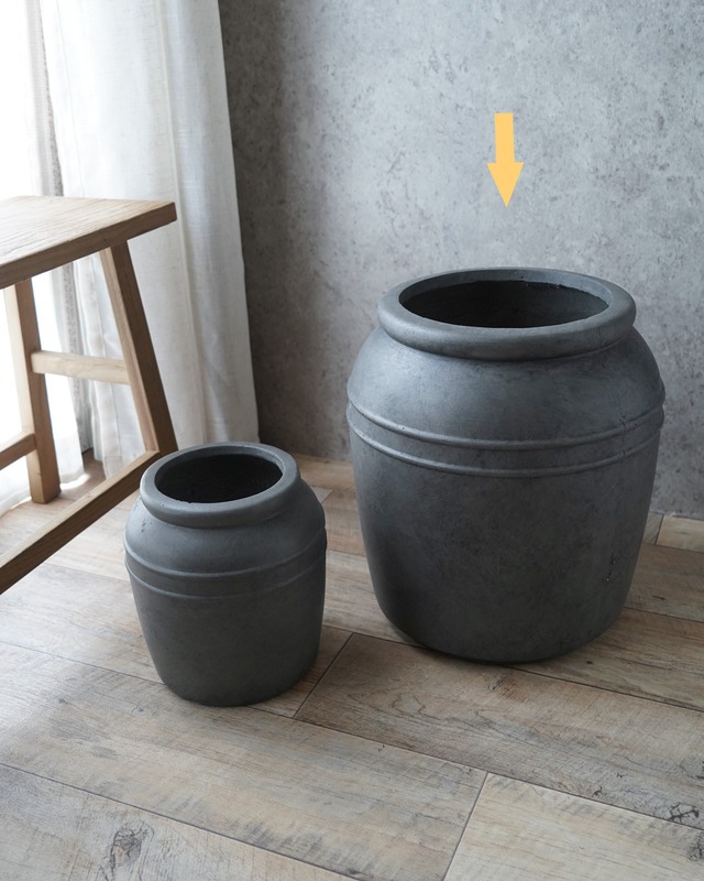 【植木鉢・鉢カバー】 サークレット ジャー「グレー」Mサイズφ36cm