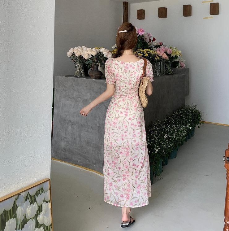 大きいサイズ レディース ワンピース 花柄 ピンク 春夏 秋 新品