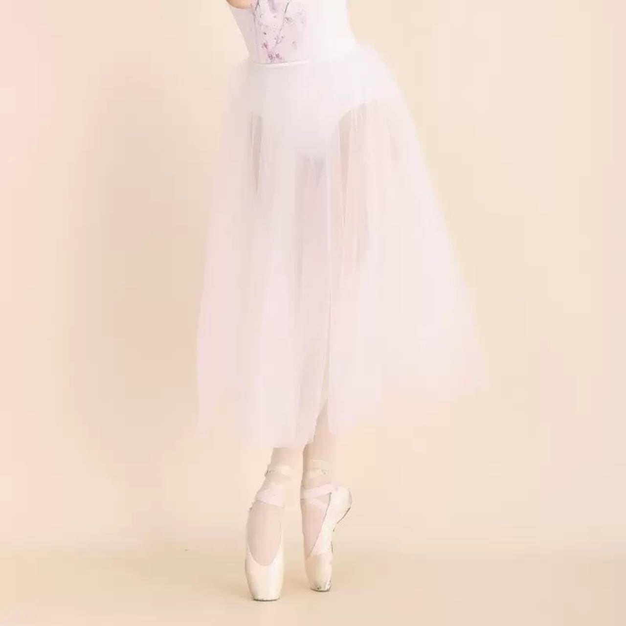 エレガント2点セット 立体お花ベストスカート&ロングチュチュ エアリーチュチュスカート 2色展開 L0798 | バレエレオタード
