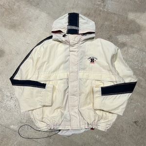 1990s TOMMY HILFIGAR FULL ZIP NYLON JACKET OFF WHITE