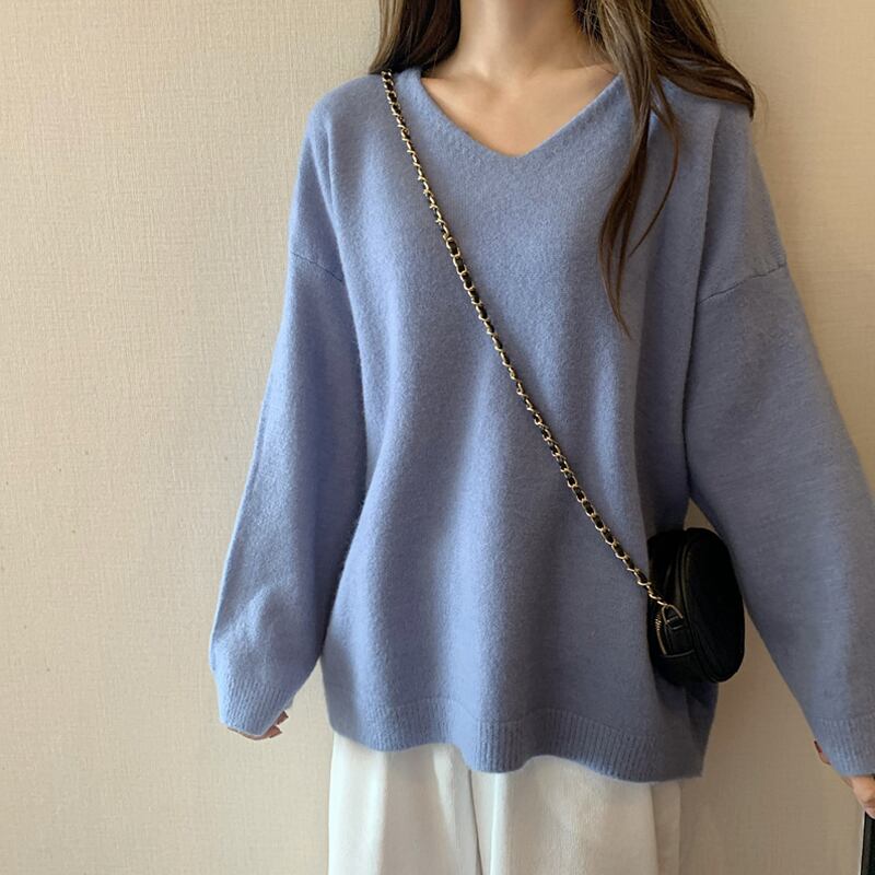 ルーズセーター オータムウィンタースタイルニットトップス ロング 秋物 冬物 試着室25967270437