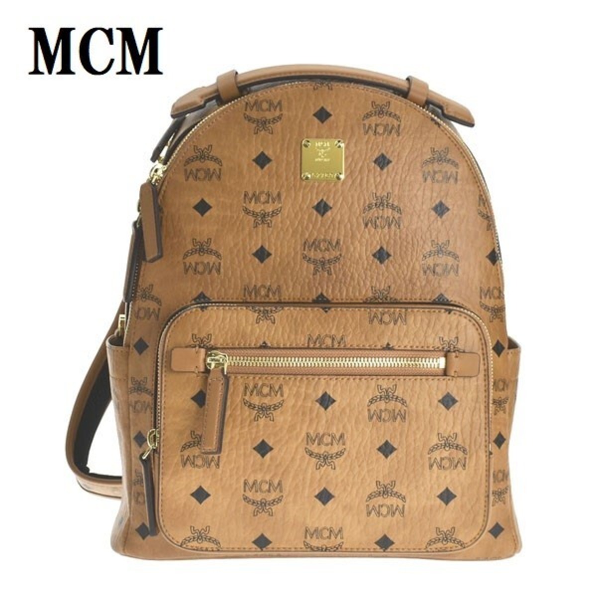MCM STARK BACKPACK RUCKSACK BAG 32 MMKAAVE08 COGNAC エムシーエム スターク バックパック