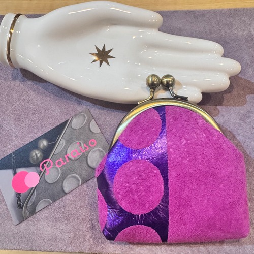 miniがま口 ポルカドット パープル ハーフ&ハーフ AGD