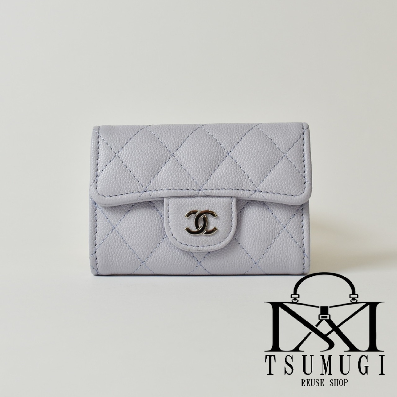 CHANEL シャネル ココマーク キャビアスキン キーケース パープル シルバー金具 31番台