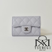 CHANEL シャネル ココマーク キャビアスキン キーケース パープル シルバー金具 31番台