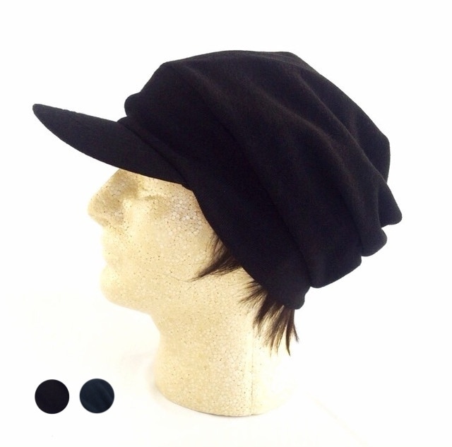 Unisex ニットキャスケット" 大人用 つけ毛付き：wig/ミディアムロング/フリー M~L