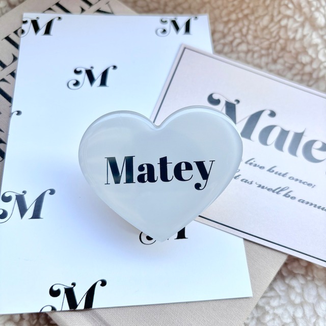 Matey original❤︎ ハートスマホグリップ -gray color-