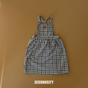 【jejeunosity】ランダムチェックエプロンドレス  JUNIORサイズ 130〜140cm 240215je
