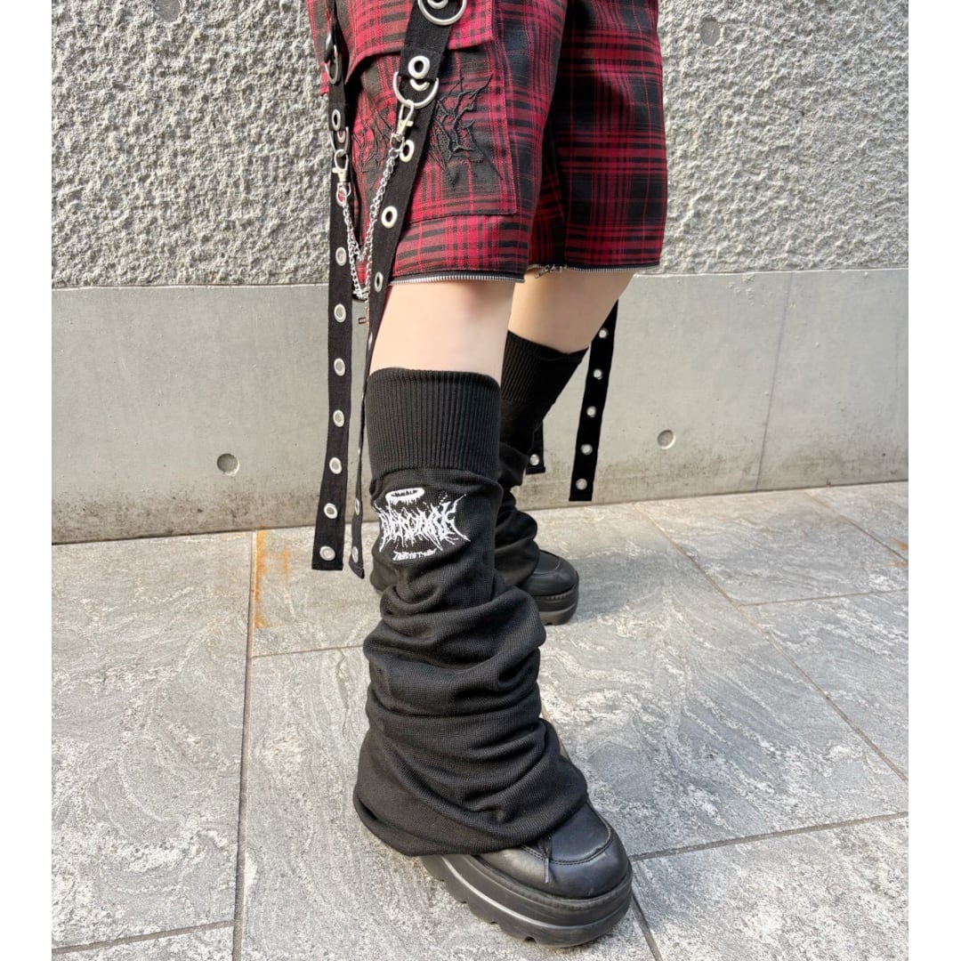 即購入可】DimMoire ロゴニーハイレッグウォーマー 黒 レッグ