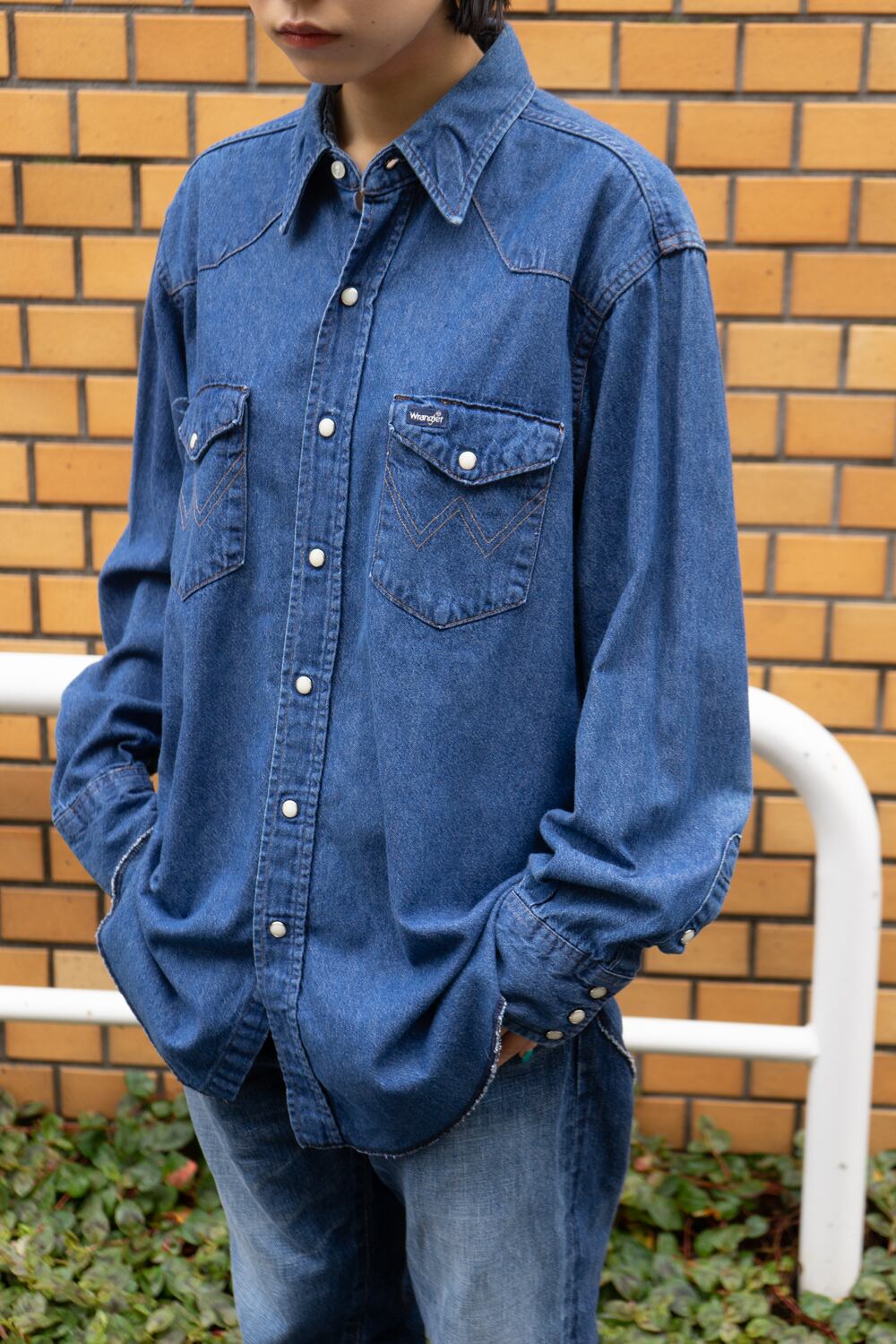 MADE IN USA】Wrangler Denim Western Shirts メンズ L 16 1/2 -33