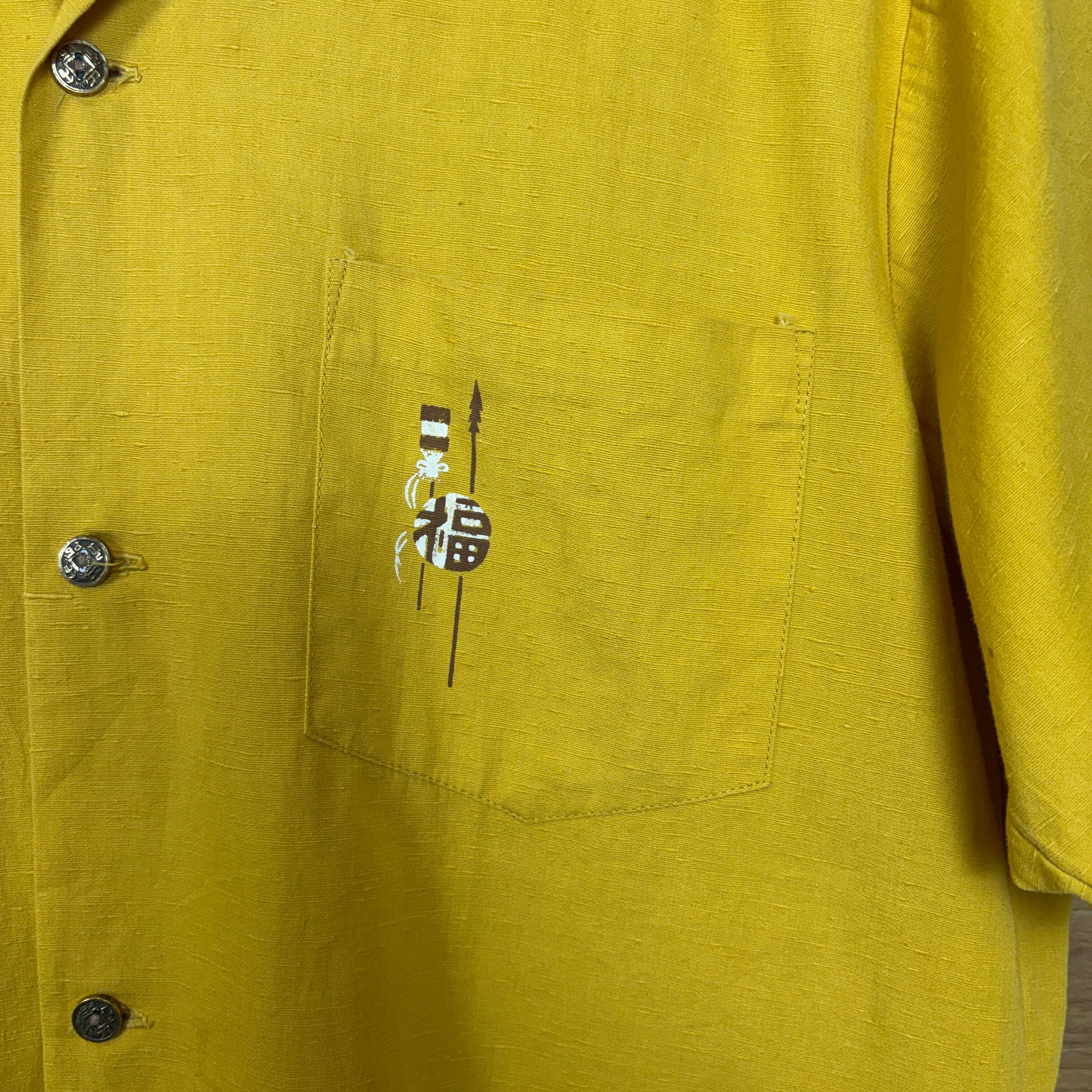 50s~60s WAIKIKI WEAR 和柄 オープンカラー ボックス 半袖シャツ